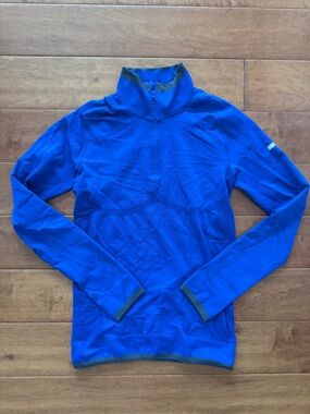 adidas Stella McCartney Collab Royal Blue Athletic Quarter-Zip Pullover Size Med